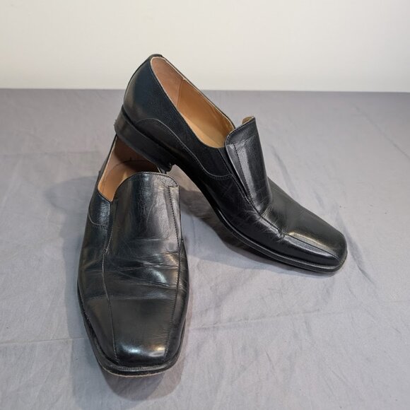 Christian Dior Black Leather Men Slip On Loafers Size 9 - Picture 1 of 11